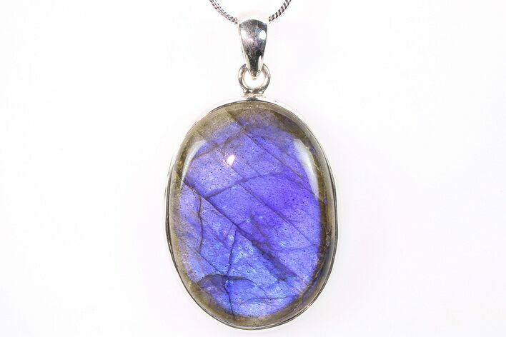 Brilliant Blue Labradorite Pendant with Chain #265085